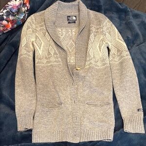 The North Face Gray Patterned Cardigan